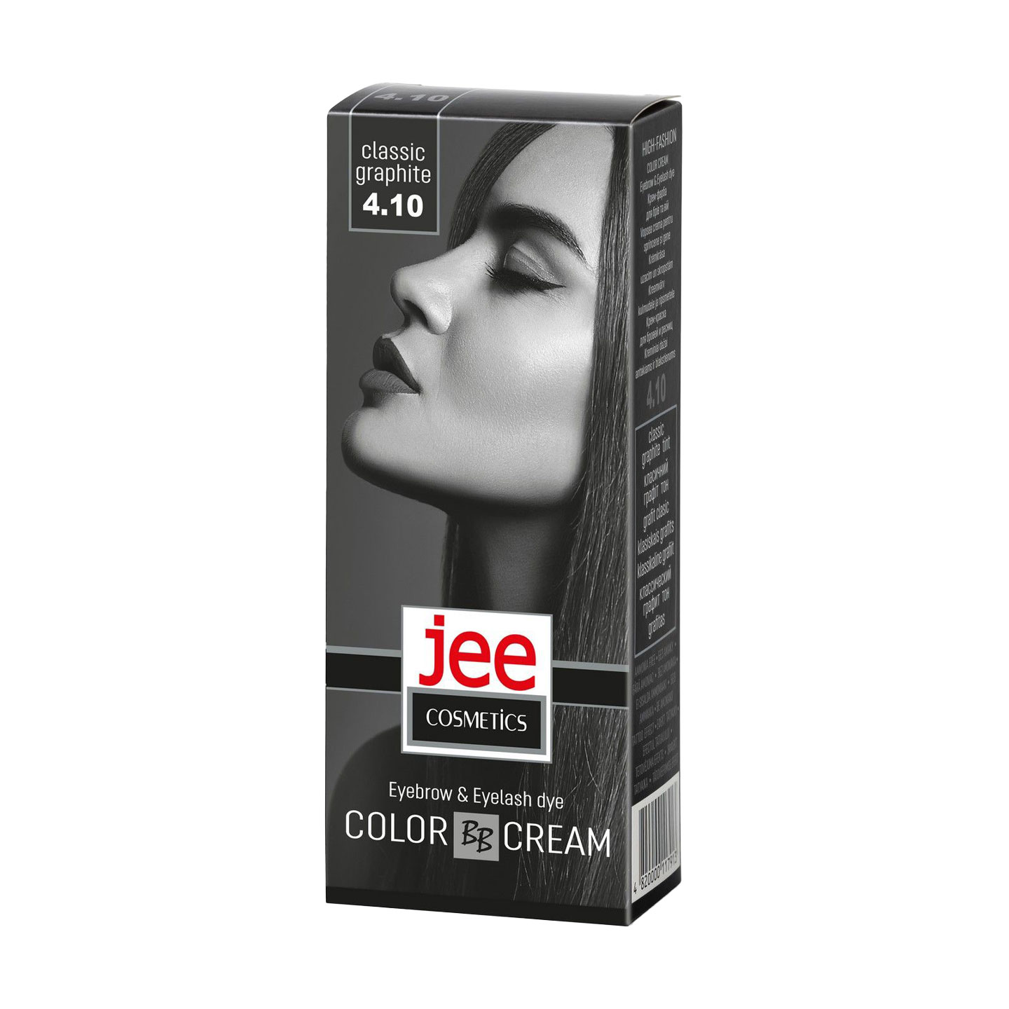 Крем-фарба для брів та вій Jee Cosmetics Eyebrow &amp; Eyelash Dye Color Cream 4.10 Класичний графіт, 50 мл